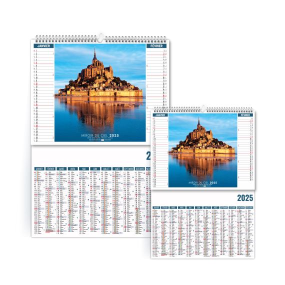 Calendrier personnalisable fabriqué en France Miroir du ciel 2 en 1