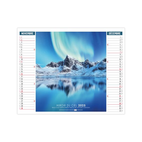 Calendrier personnalisable fabriqué en France Miroir du ciel 2 en 1