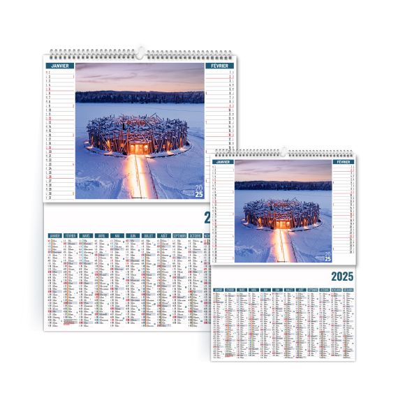 Calendrier personnalisé fabriqué en France 2 en 1 Architectures du Monde 6 feuillets