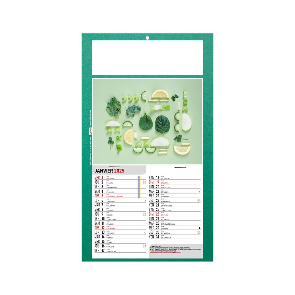 Calendrier personnalisable fabriqué en France 1 Vue Diet