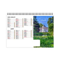 Calendrier publicitaire fabriqué en France de bureau Parcs et Châteaux 7 feuillets