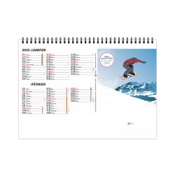 Calendrier personnalisable fabriqué en France de bureau Vacances 7 feuillets