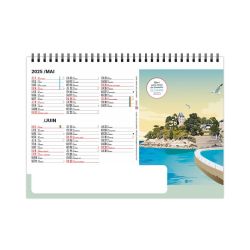 Calendrier personnalisable fabriqué en France de bureau Vacances 7 feuillets