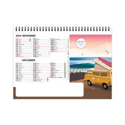 Calendrier personnalisable fabriqué en France de bureau Vacances 7 feuillets