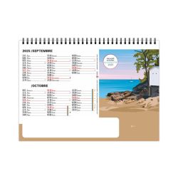 Calendrier personnalisable fabriqué en France de bureau Vacances 7 feuillets