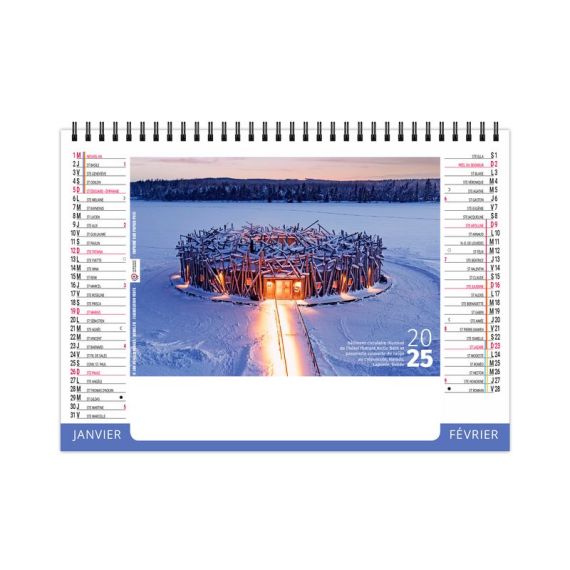 Calendrier publicitaire fabriqué en France de bureau Architectures 7 feuillets