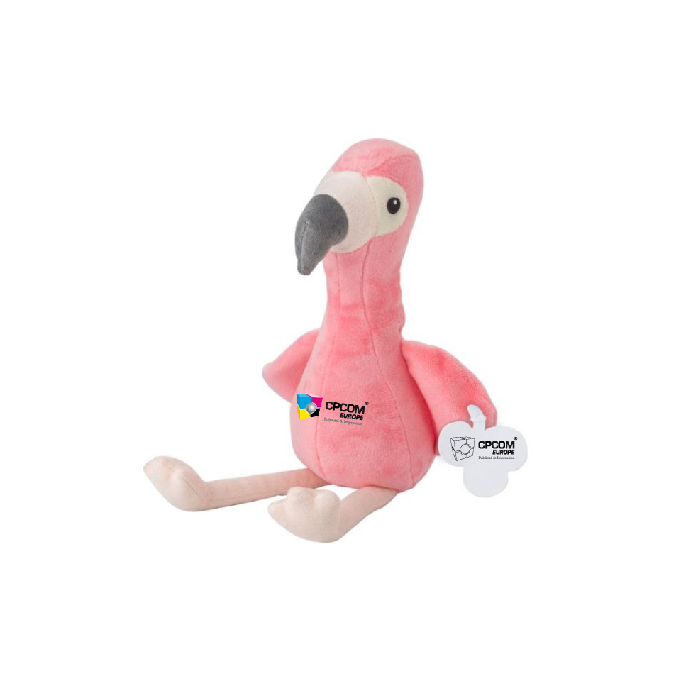 Peluche flamant rose Alicia personnalisée publicitaire