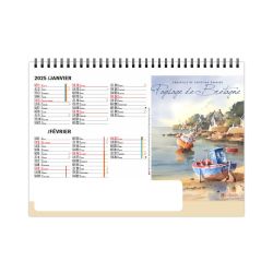 Calendrier personnalisable fabriqué en France de bureau Paysages 7 feuillets