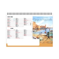 Calendrier personnalisable fabriqué en France de bureau Paysages 7 feuillets