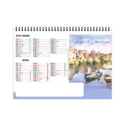 Calendrier personnalisable fabriqué en France de bureau Paysages 7 feuillets