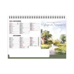 Calendrier personnalisable fabriqué en France de bureau Paysages 7 feuillets