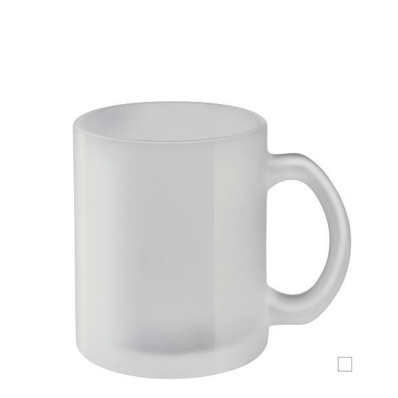 Grand mug personnalisé en verre dépoli impression glossy Carina Glas 