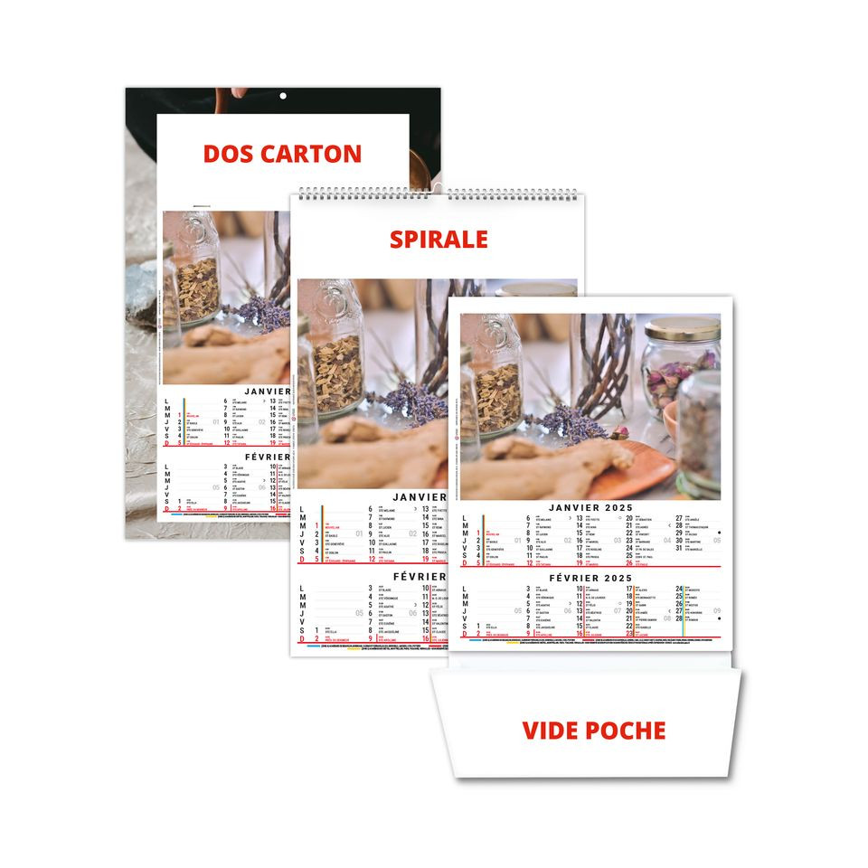 Calendrier personnalisable fabriqué en France 6 feuillets Pharma