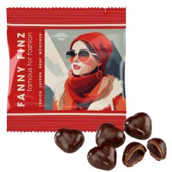 Cœur en gomme de fruit au chocolat personnalisé fabriqué en Europe