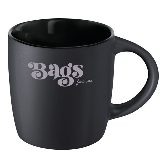 Mug Ennia Black inside personnalisé en grès noir avec intérieur coloré 250 ml