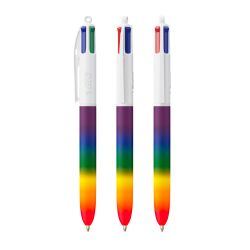 Stylo BIC 4 couleurs personnalisé arc en ciel Rainbow fabriqué en France