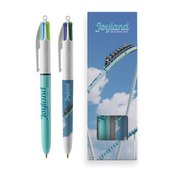 Stylo 4 couleurs publicitaire fabriqué en France BIC Shine