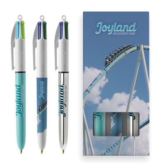 Stylo 4 couleurs publicitaire fabriqué en France BIC Shine