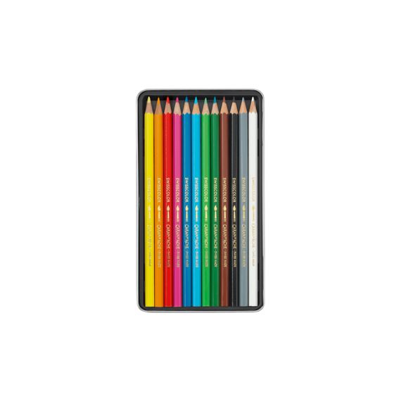 Boîte métal de 12 crayons de couleurs publicitaire Caran d'Ache® Fabriqué en Europe