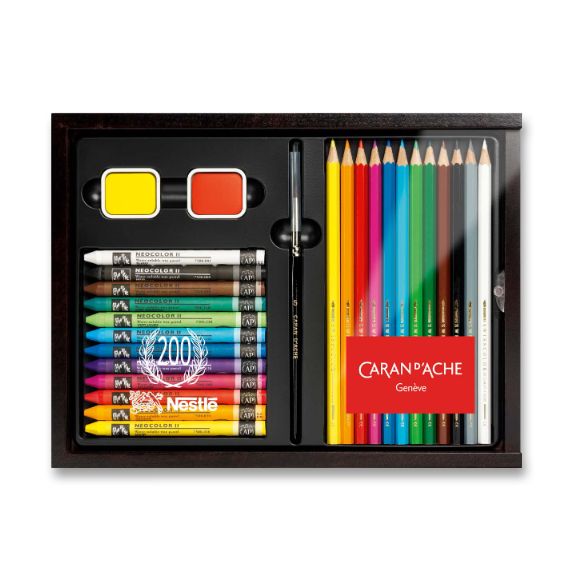 Coffret plumier multiproduit aquarellable Caran d’Ache personnalisé fabriqué en Europe