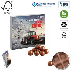 Mini calendrier de l’avent écologique personnalisable 139x125x17 mm crispy ball veggie 100 % recyclable Europe