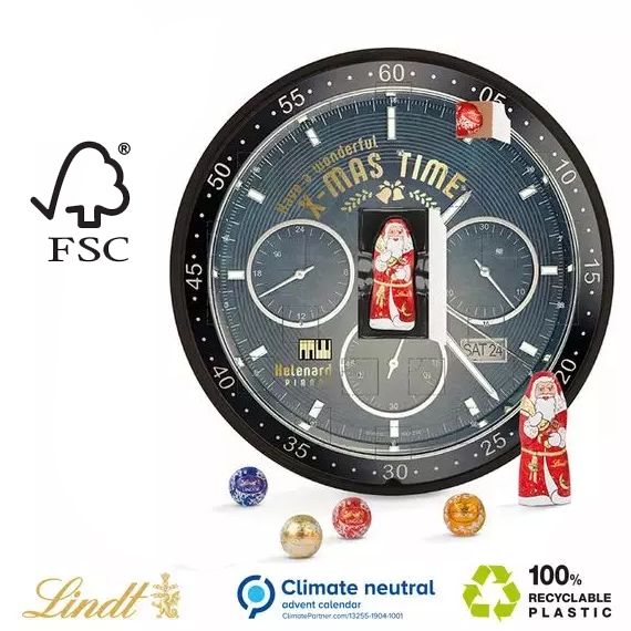 Calendrier de l’avent Lindt Round personnalisé fabriqué en Europe