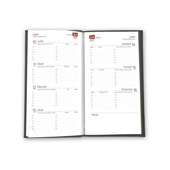 Agenda personnalisable fabriqué en France semainier Prestige