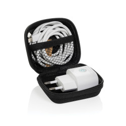 Set publicitaire de 2 chargeurs 20W en PET recyclé RCS Boost