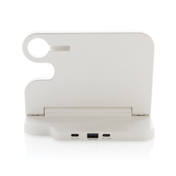 Double publicitaire chargeur 15W en plastique RCS avec emplacement iWatch