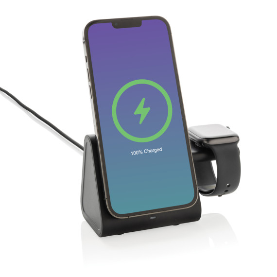 Chargeur publicitaire 3 en 1 avec powerbank en plastique RCS Powerbase