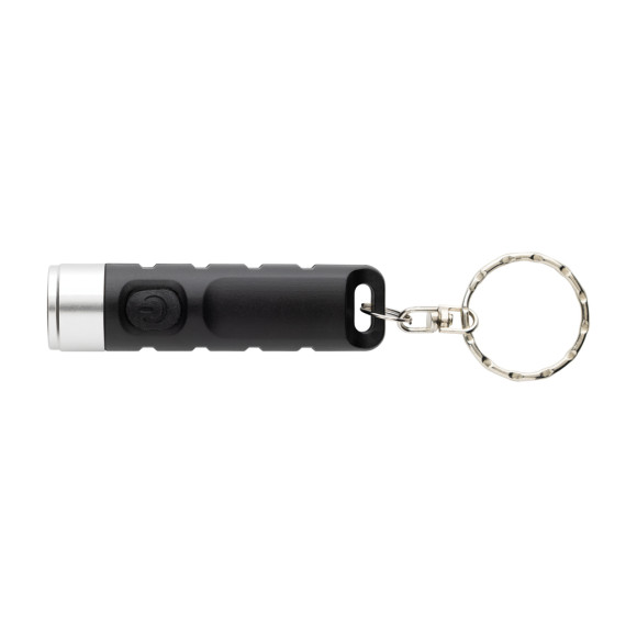 Porte-clés publicitaire lampe torche charge USB en plastique RCS Globix