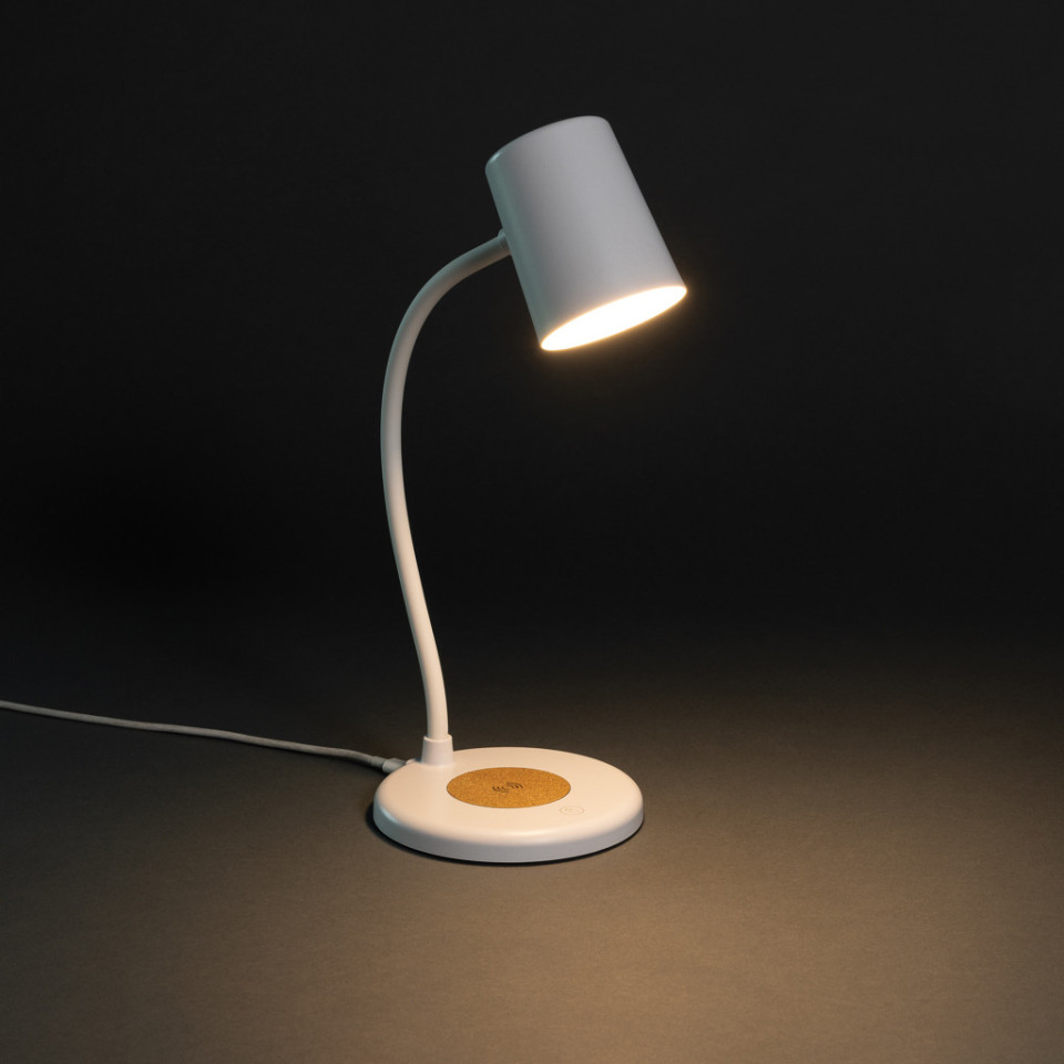 Lampe publicitaire de bureau 15W  en liège et plastique RCS Zenara