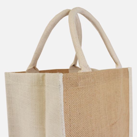 Sac shopping publicitaire en Coton et Jute Mumbai 30x19x30 cm