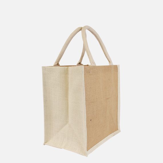 Sac shopping publicitaire en Coton et Jute Mumbai 30x19x30 cm