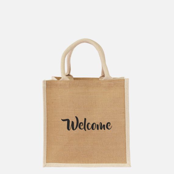 Sac shopping publicitaire en Coton et Jute Mumbai 30x19x30 cm