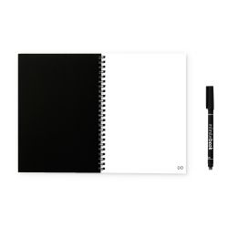 Cahier publicitaire effaçable réutilisable Infinitebook plain A5 couverture souple page lignée Fabriqué en Europe Express