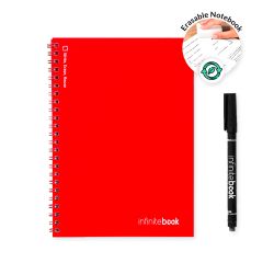 Cahier publicitaire effaçable réutilisable Infinitebook plain A5 couverture souple page lignée Fabriqué en Europe Express