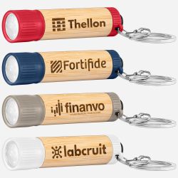 Porte-clés personnalisé lampe Torche LED en bambou