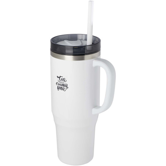 Mug publicitaire isotherme Melbourne 1200 ml certifié RCS avec paille