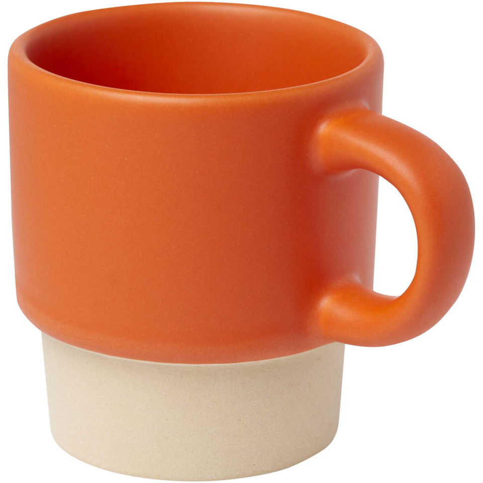 Tasse publicitaire à espresso empilable Olympia de 130 ml avec fond en argile