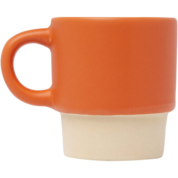 Tasse publicitaire à espresso empilable Olympia de 130 ml avec fond en argile