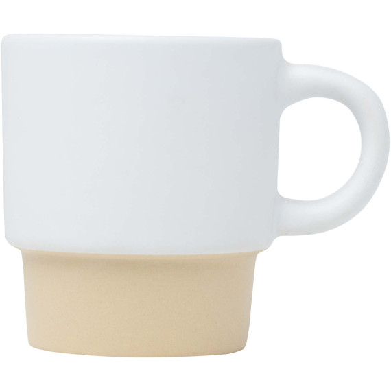 Tasse publicitaire à espresso empilable Olympia de 130 ml avec fond en argile