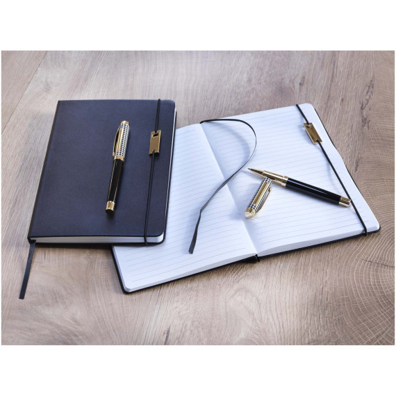 Ensemble publicitaire Legato comprenant carnet A5, stylo bille et stylo roller