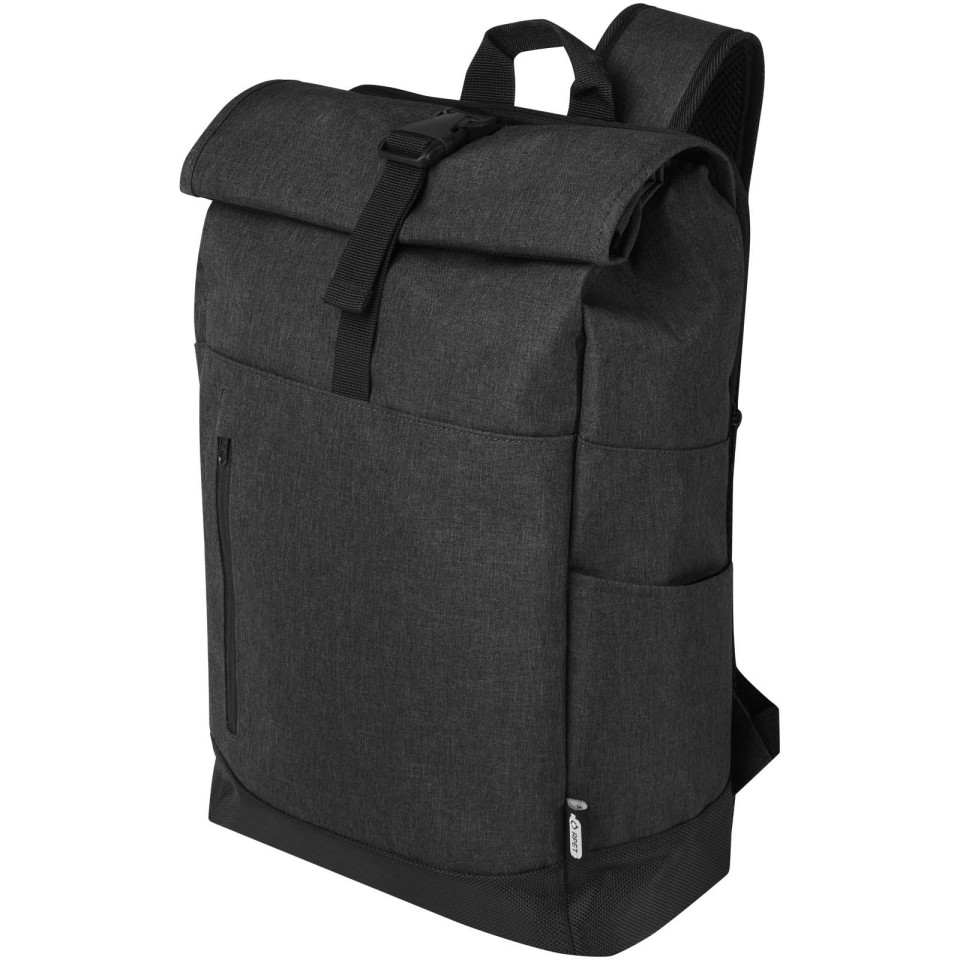 Sac publicitaire à dos Hoss avec rabat enroulable pour ordinateur portable de 15,6" 12L