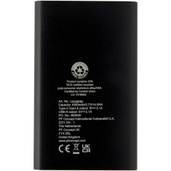 Batterie publicitaire de secours en aluminium Pep de type-C de 4 000 mAh