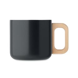 Mug personnalisé acier double paroi poignée en bois 350 ml