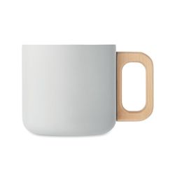 Mug personnalisé acier double paroi poignée en bois 350 ml