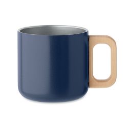 Mug personnalisé acier double paroi poignée en bois 350 ml