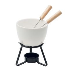 Petit service à fondue personnalisé en céramique pour deux personnes