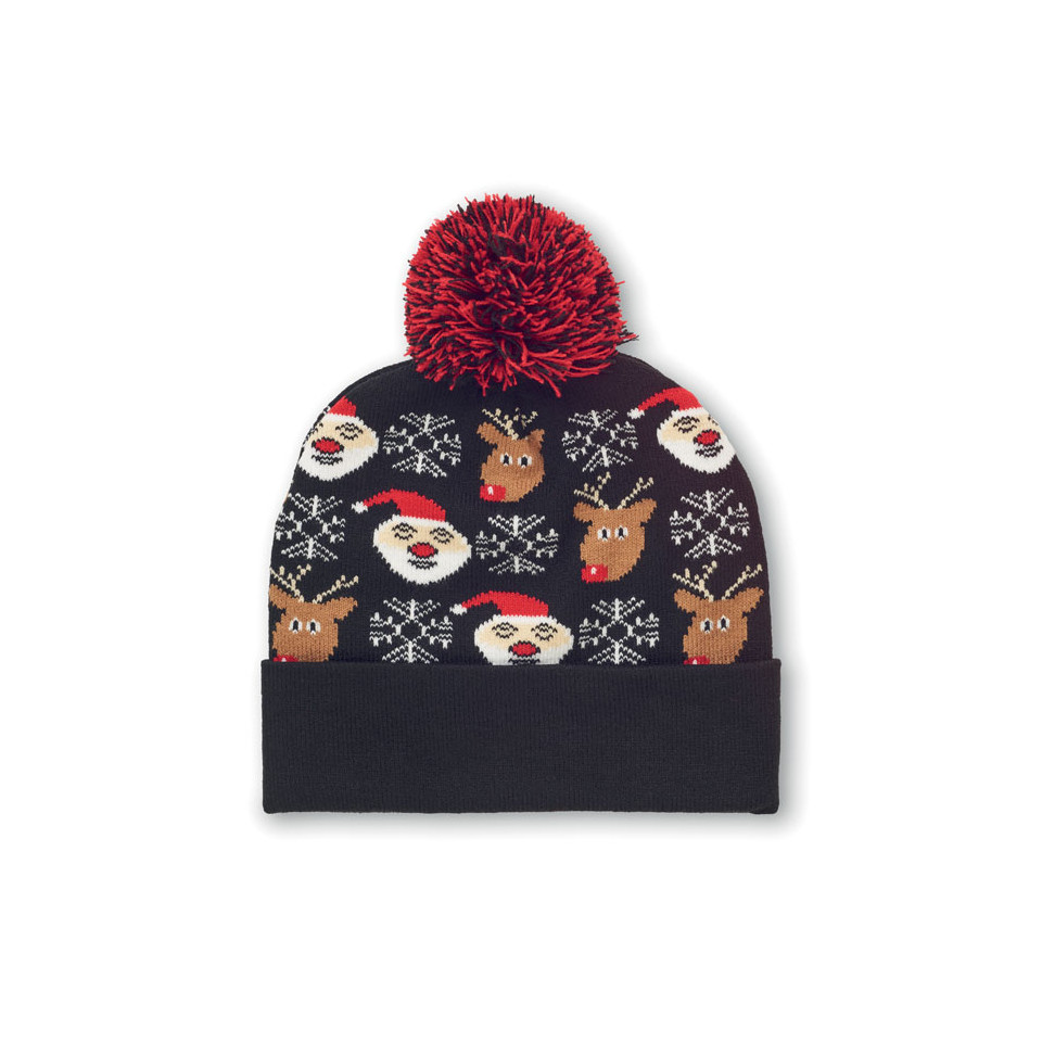 Bonnet publicitaire personnalisable de Noël tricoté avec revers Shimas hat